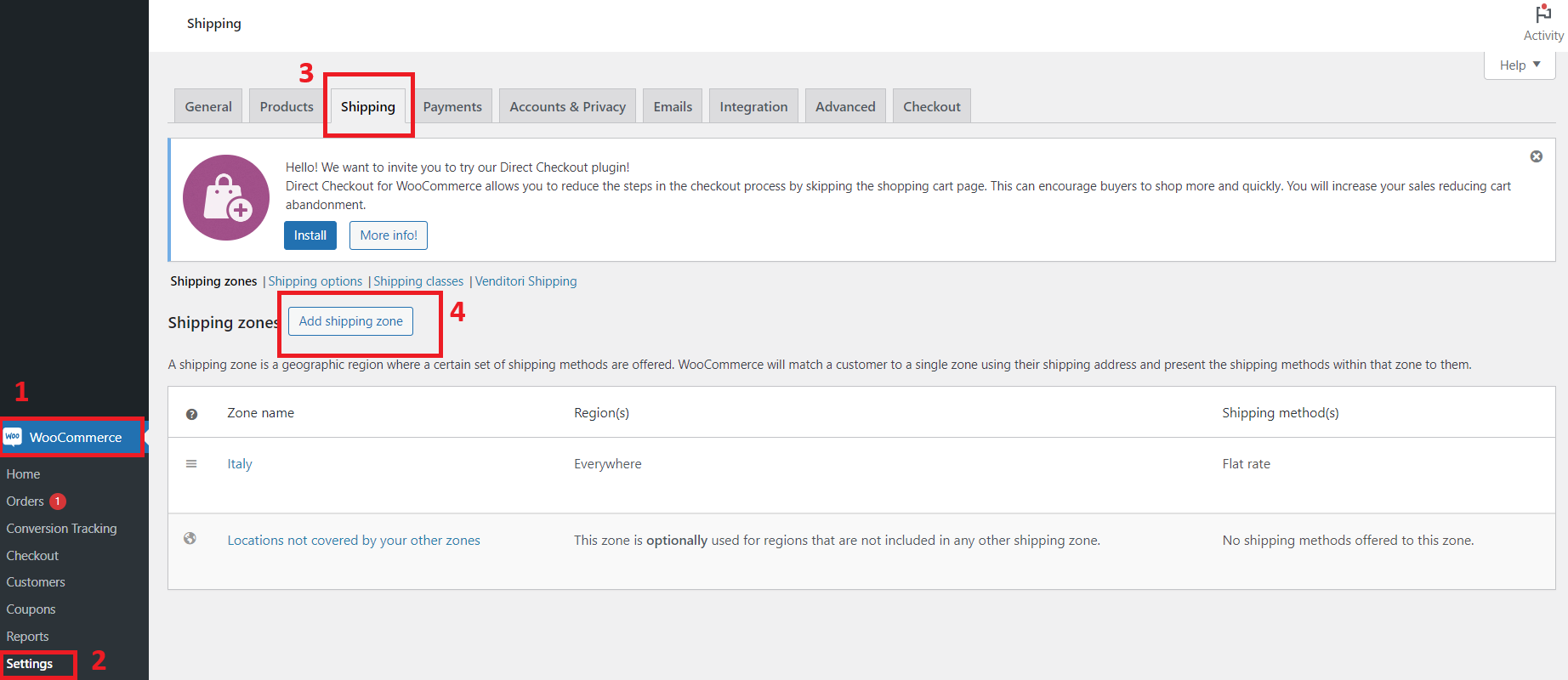 Metodi di Spedizione WordPress